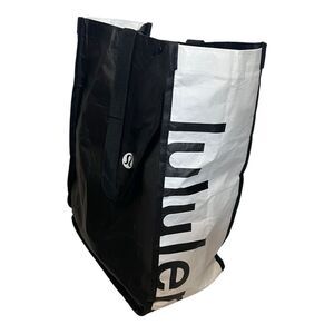 Lululemon | Black White Shopping Beach Tote Car Travel Clothing Pack Bag OS